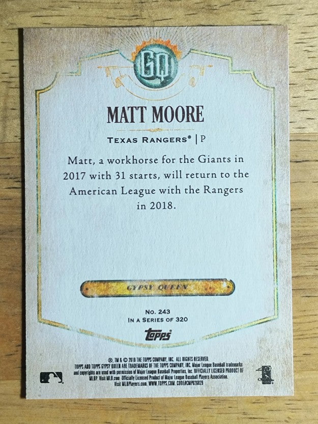 2018 Topps Gypsy Queen #243 Matt Moore