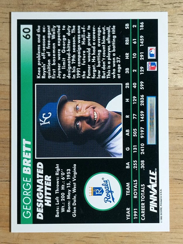 1992 Pinnacle #60 George Brett
