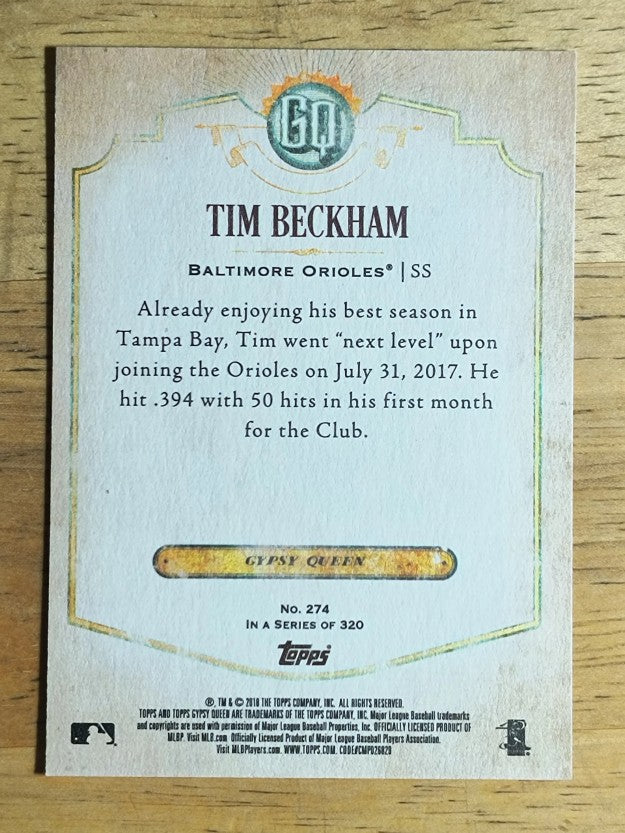 2018 Topps Gypsy Queen #274 Tim Beckham