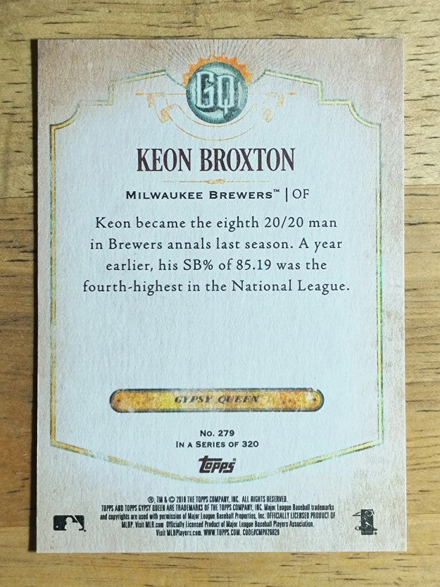 2018 Topps Gypsy Queen #279 Keon Broxton