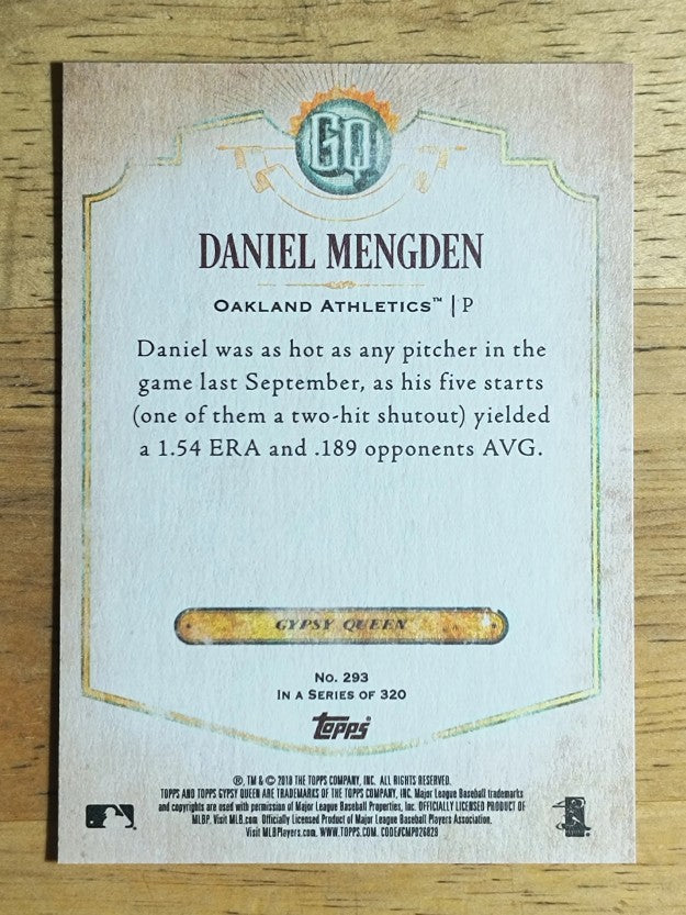 2018 Topps Gypsy Queen #293 Daniel Mengden RC