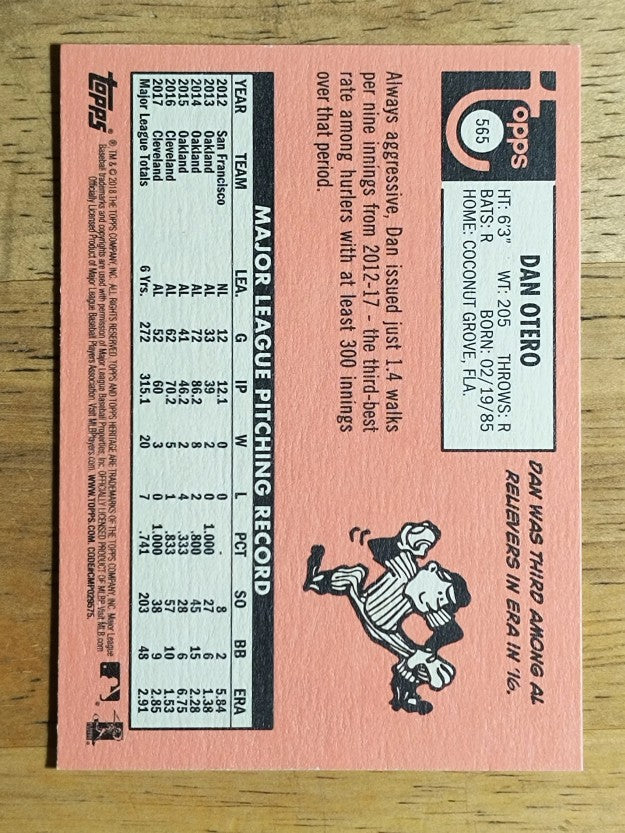 2018 Topps Heritage #565 Dan Otero