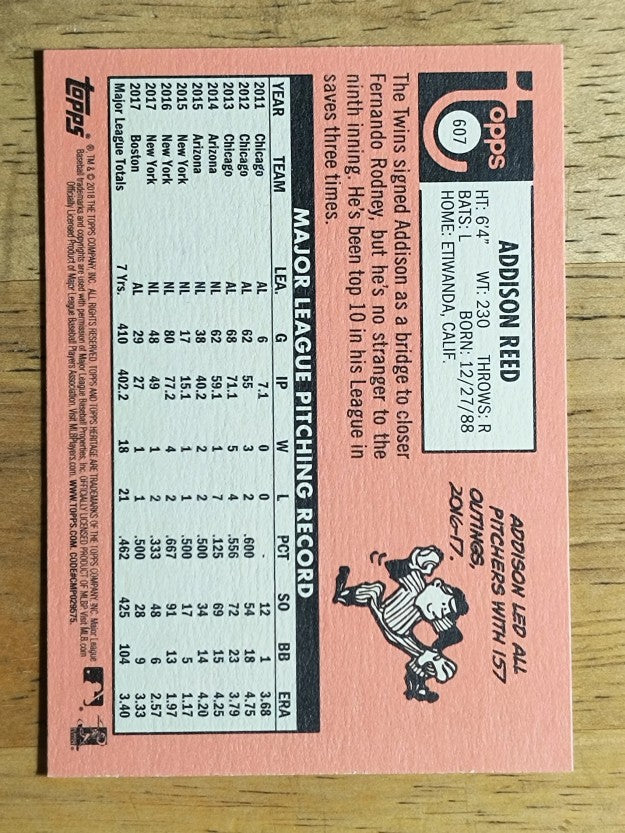 2018 Topps Heritage #607 Addison Reed
