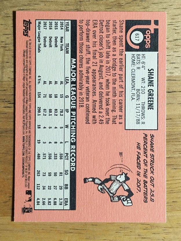 2018 Topps Heritage #617 Shane Greene