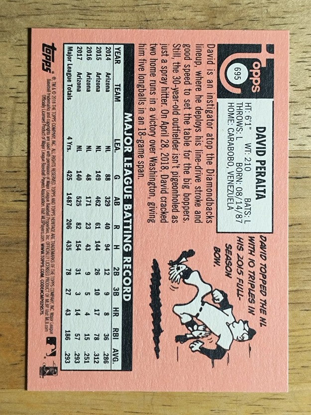 2018 Topps Heritage #695 David Peralta