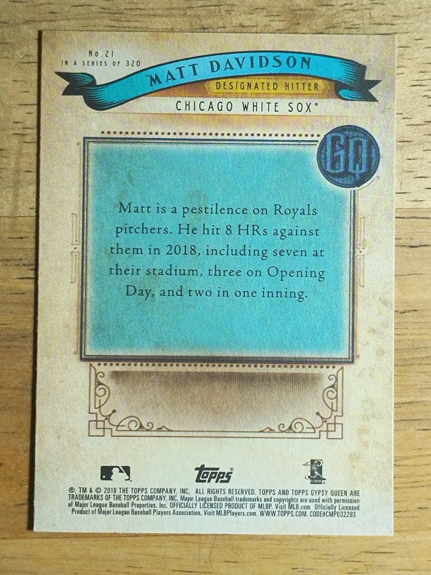 2019 Topps Gypsy Queen #21 Matt Davidson