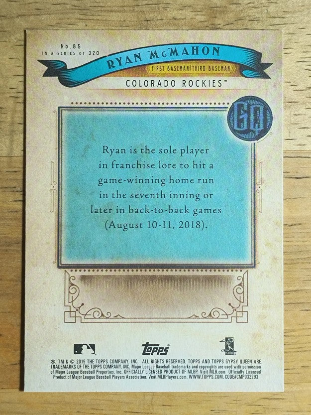 2019 Topps Gypsy Queen #85 Ryan McMahon