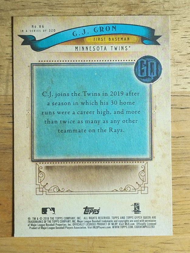 2019 Topps Gypsy Queen #86 C.J. Cron