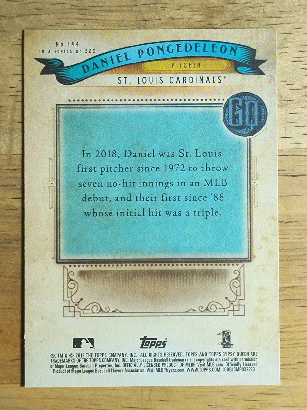 2019 Topps Gypsy Queen #144 Daniel Poncedeleon RC