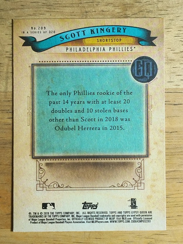 2019 Topps Gypsy Queen #209 Scott Kingery
