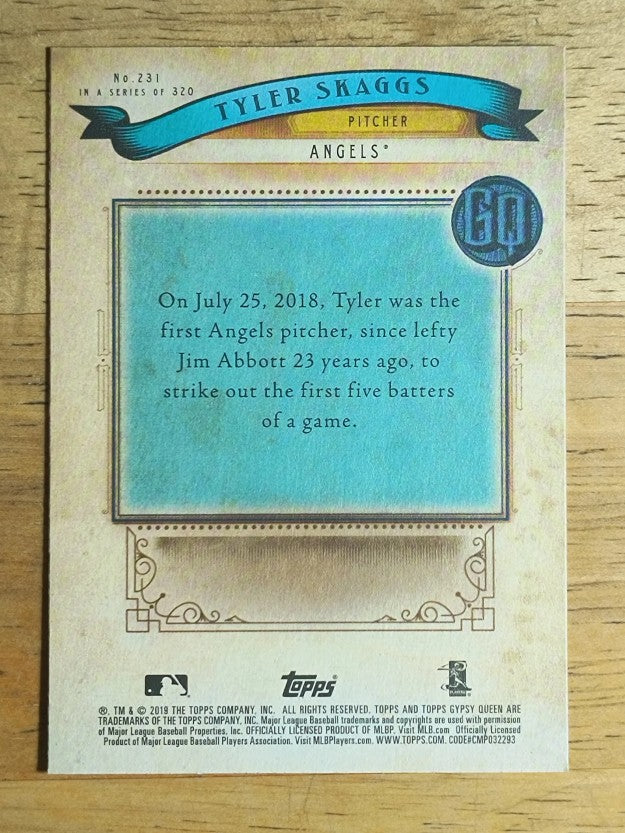 2019 Topps Gypsy Queen #231 Tyler Skaggs