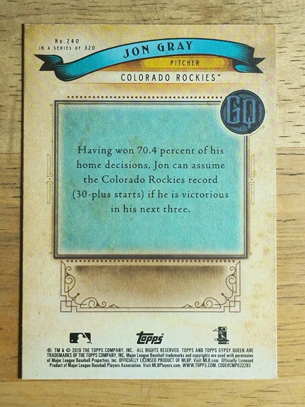 2019 Topps Gypsy Queen #240 Jon Gray