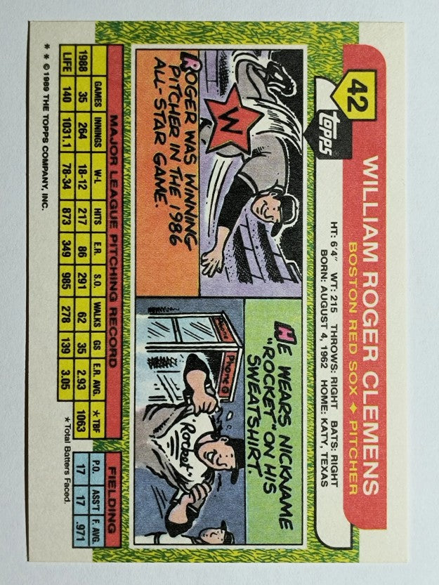 1989 Topps Big #42 Roger Clemens