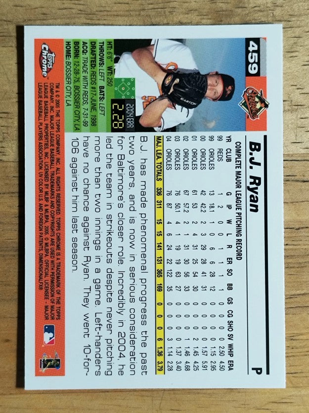 2005 Topps Chrome #459 B.J. Ryan