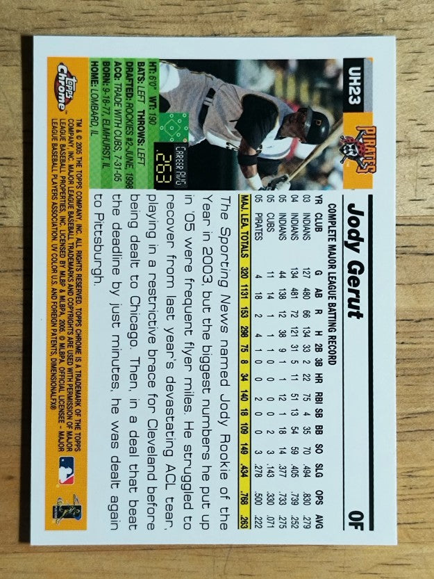 2005 Topps Chrome Update #23 Jody Gerut