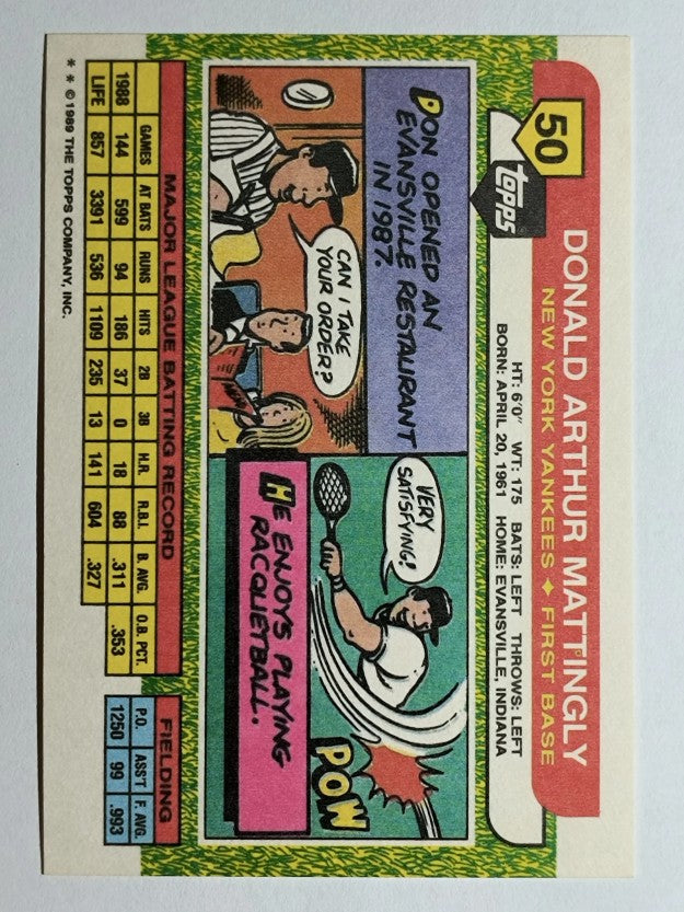 1989 Topps Big #50 Don Mattingly