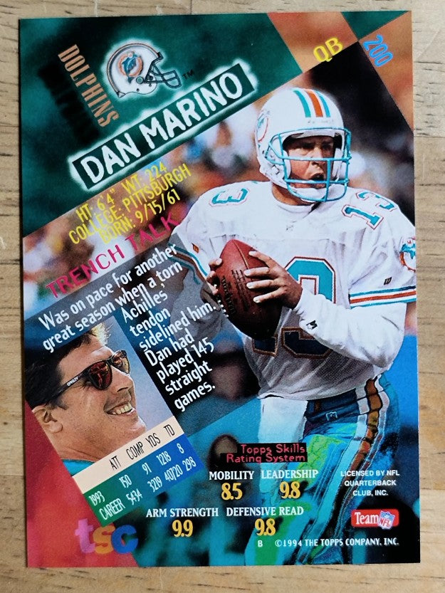1994 Stadium Club #200 Dan Marino