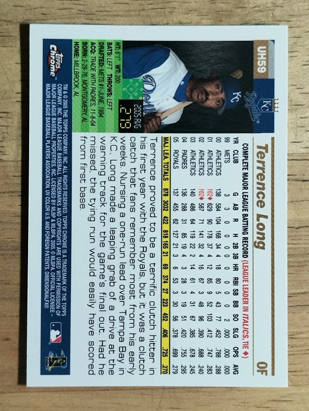 2005 Topps Chrome Update #59 Terrence Long