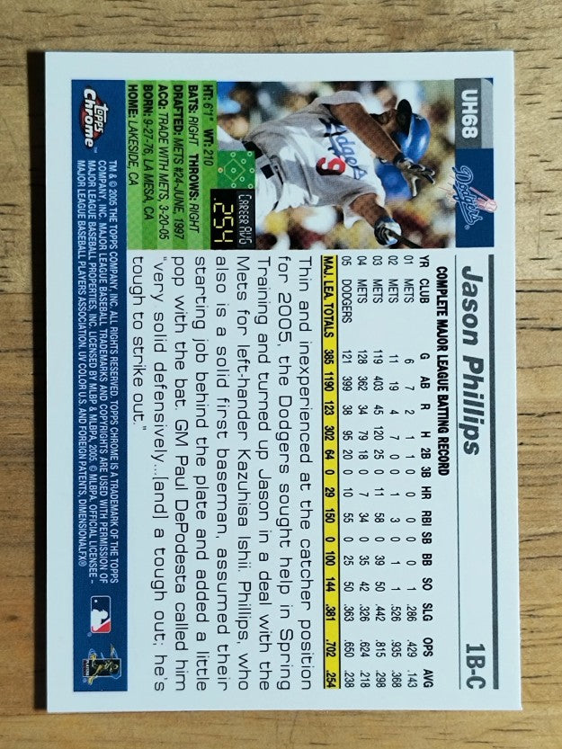 2005 Topps Chrome Update #68 Jason Phillips