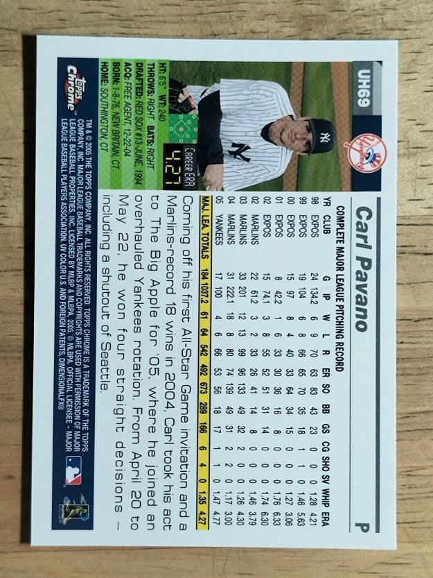 2005 Topps Chrome Update #69 Carl Pavano