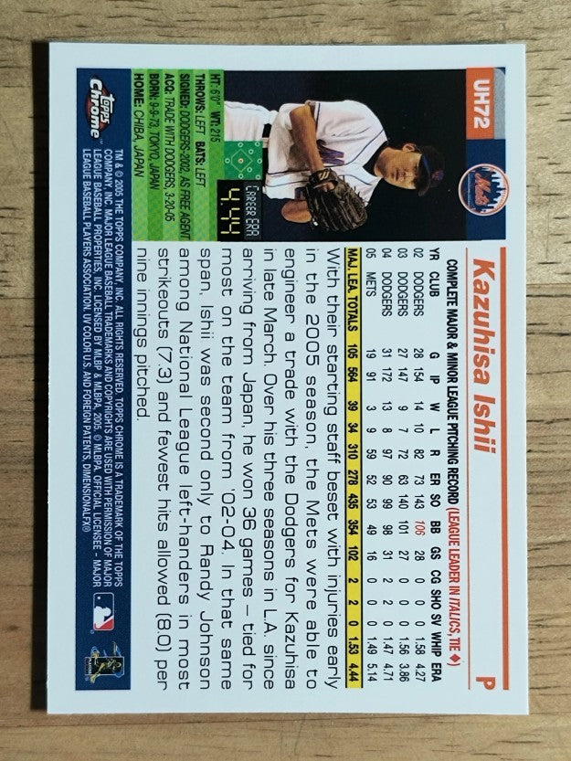 2005 Topps Chrome Update #72 Kazuhisa Ishii
