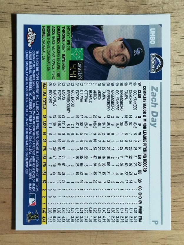 2005 Topps Chrome Update #80 Zach Day