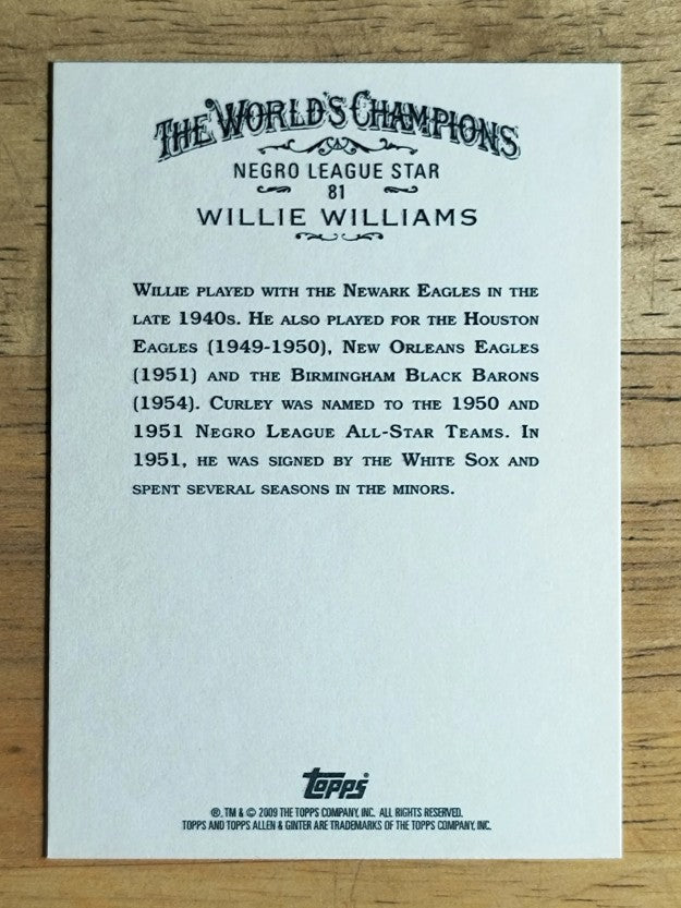 2009 Topps Allen and Ginter #81 Willie Williams