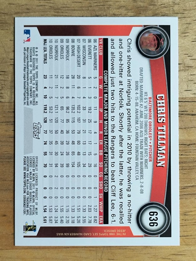 2011 Topps #636 Chris Tillman