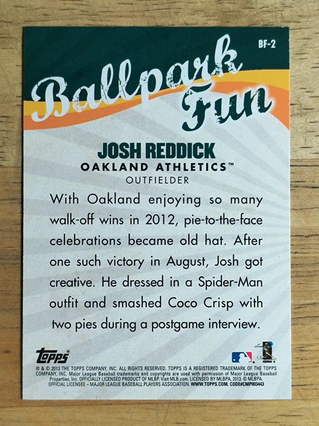 2013 Topps Opening Day Ballpark Fun #BF2 Josh Reddick