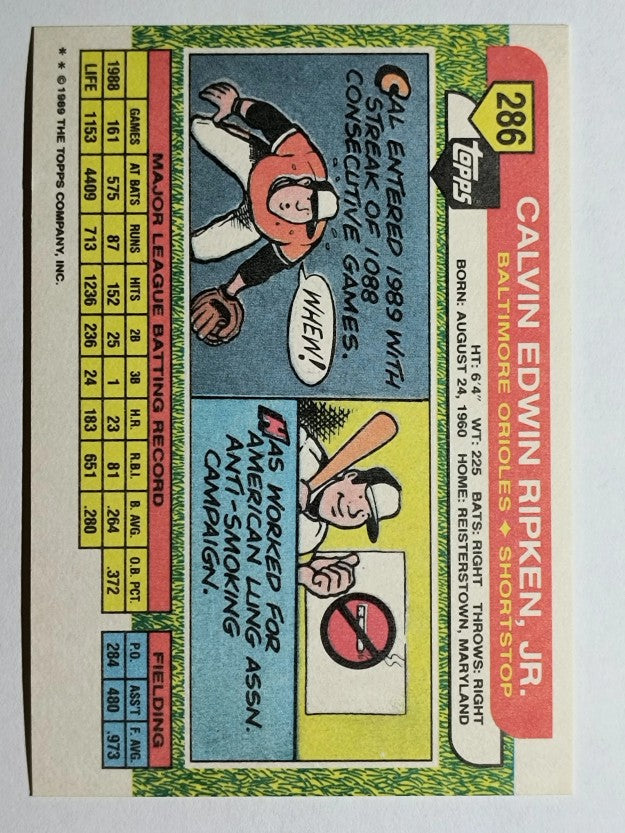 1989 Topps Big #286 Cal Ripken