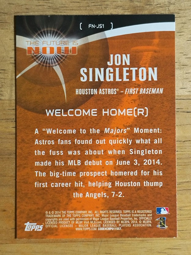 2014 Topps The Future is Now #FNJS1 Jon Singleton UPD