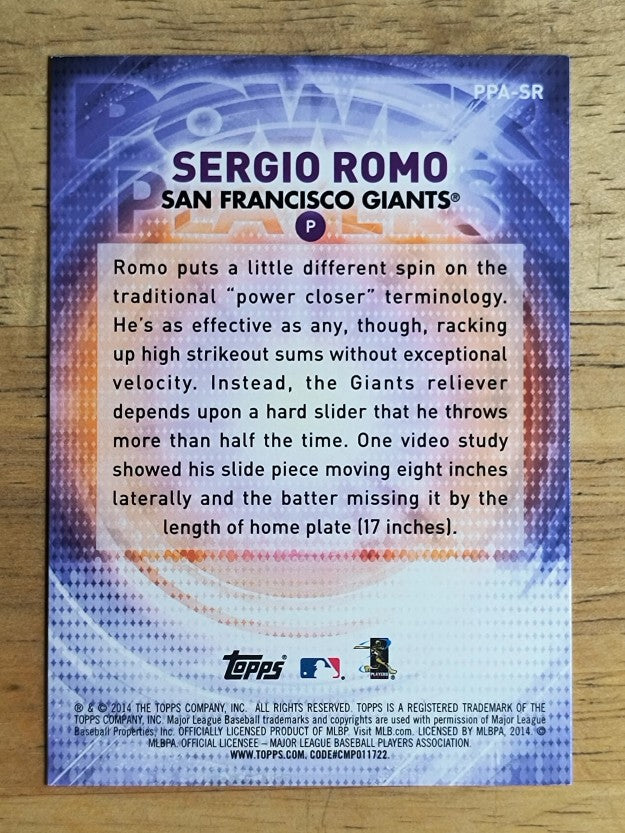 2014 Topps Update Power Players #PPASR Sergio Romo