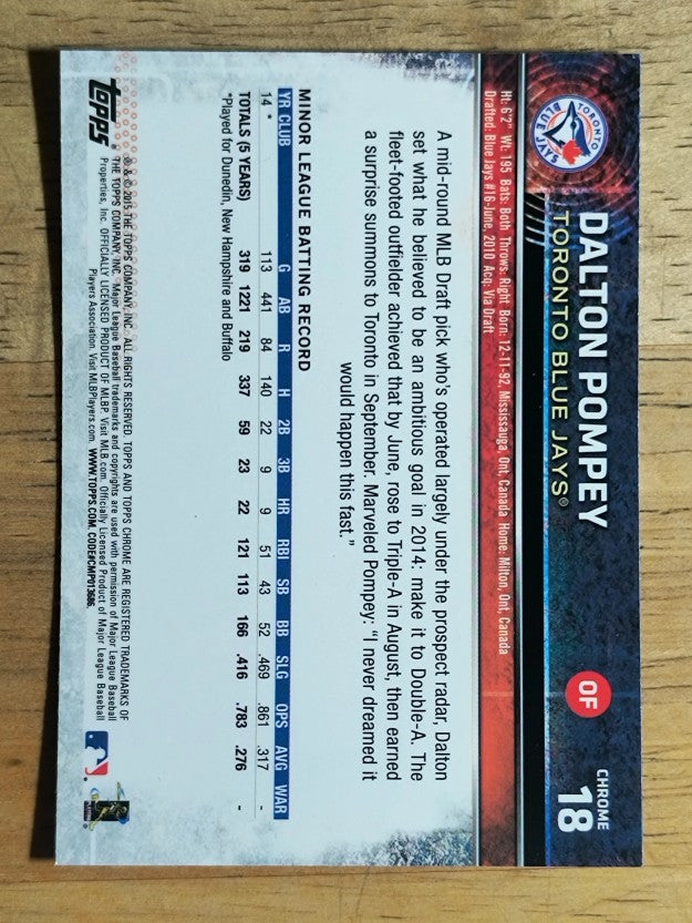 2015 Topps Chrome #18 Dalton Pompey RC