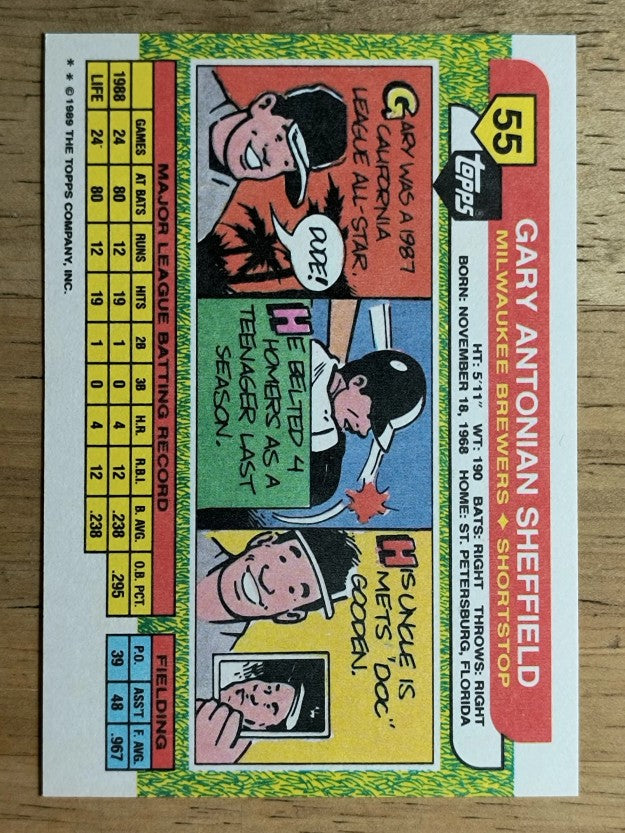 1989 Topps Big #55 Gary Sheffield
