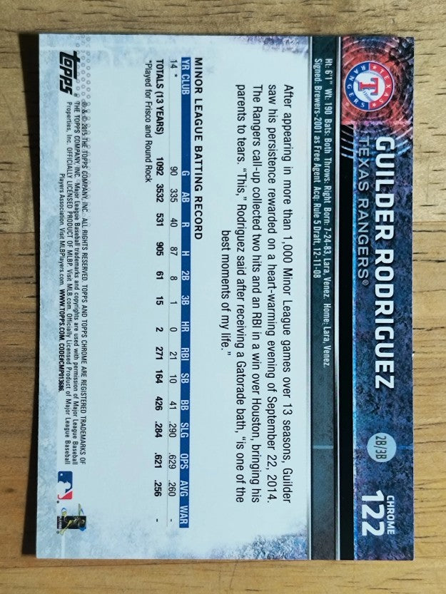 2015 Topps Chrome #122 Guilder Rodriguez RC
