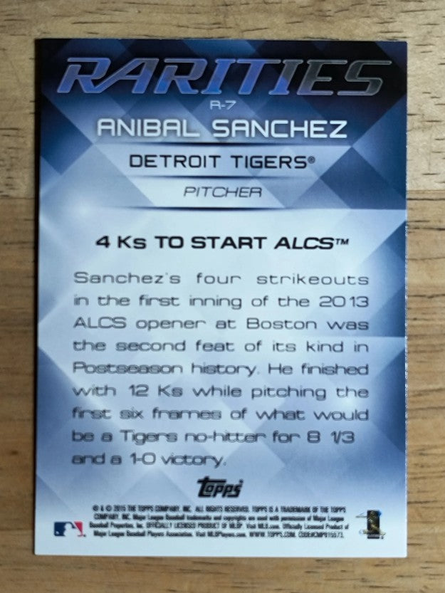 2015 Topps Update Rarities #R7 Anibal Sanchez