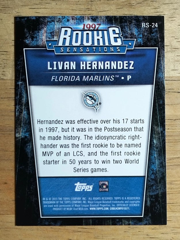 2015 Topps Update Rookie Sensations #RS24 Livan Hernandez