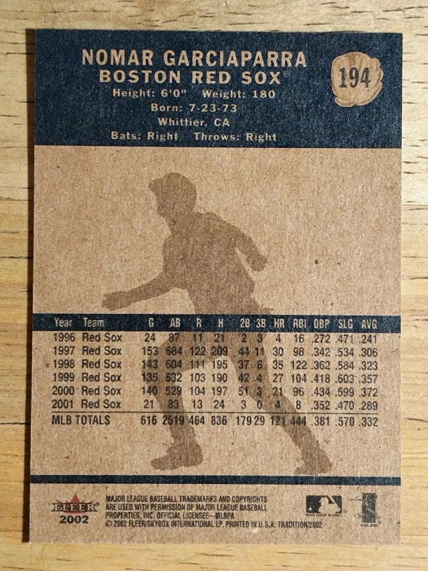 2002 Fleer Tradition #194 Nomar Garciaparra