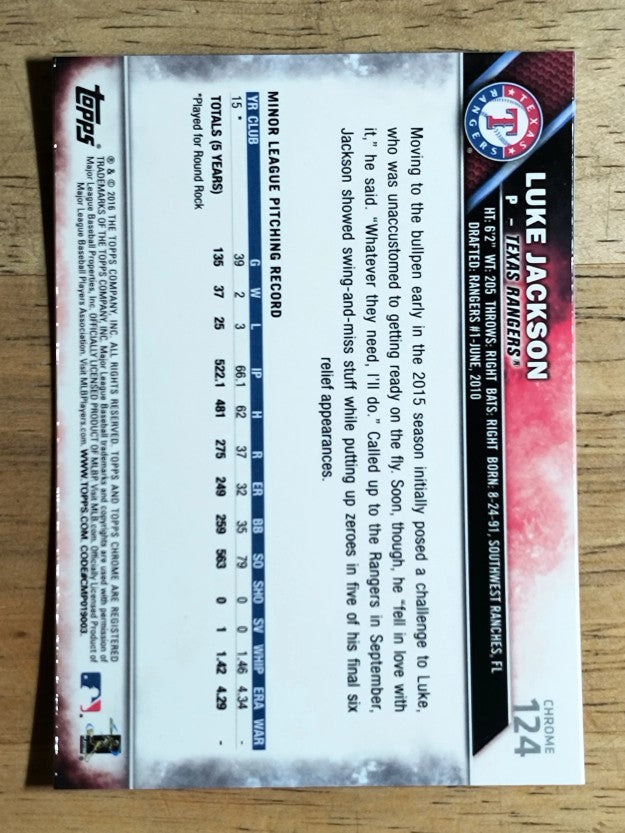2016 Topps Chrome #124 Luke Jackson RC