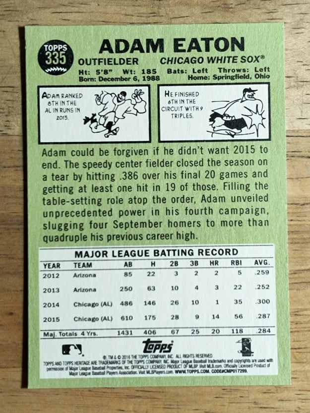 2016 Topps Heritage #335 Adam Eaton