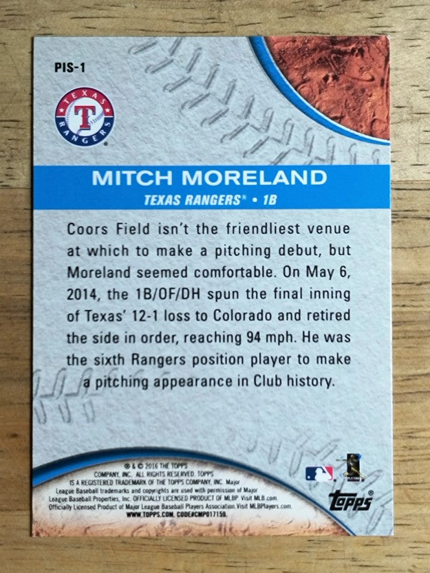2016 Topps Pressed Into Service #PIS1 Mitch Moreland