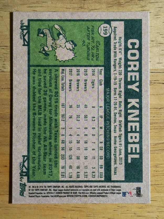 2018 Topps Archives #199 Corey Knebel
