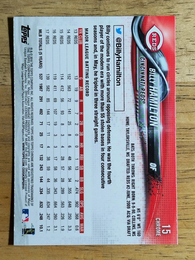 2018 Topps Chrome #15 Billy Hamilton