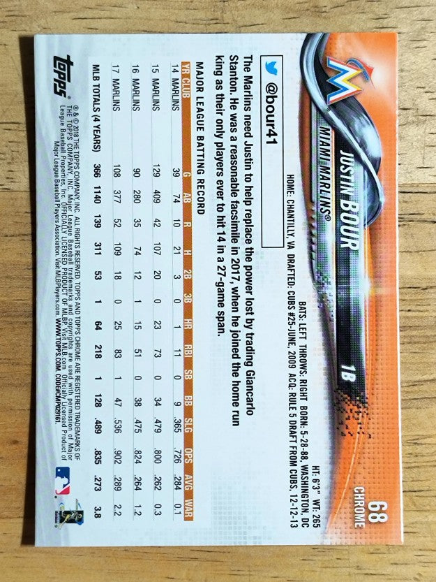 2018 Topps Chrome #68 Justin Bour