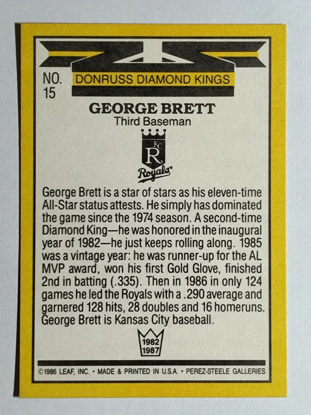 1987 Donruss #15 George Brett DK