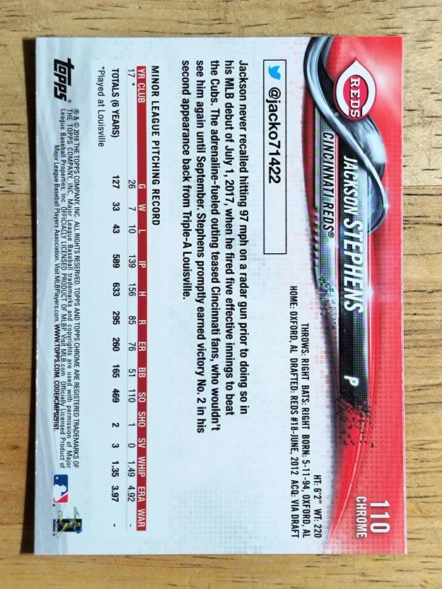 2018 Topps Chrome #110 Jackson Stephens RC