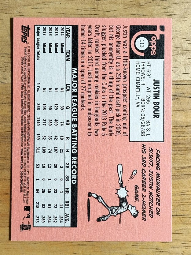 2018 Topps Heritage #113 Justin Bour