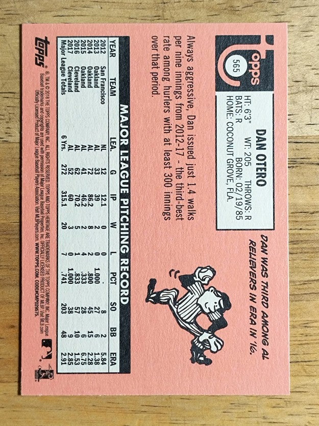 2018 Topps Heritage #565 Dan Otero