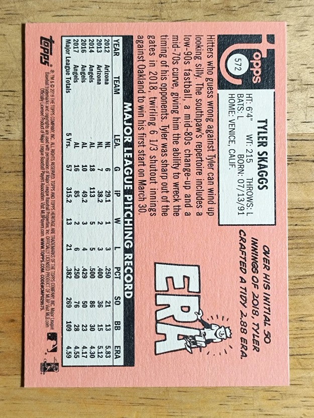 2018 Topps Heritage #572 Tyler Skaggs