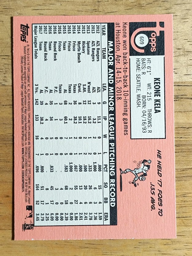 2018 Topps Heritage #609 Keone Kela